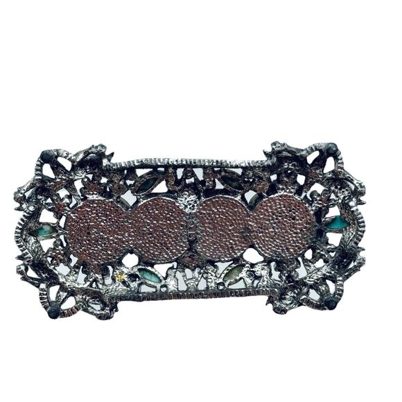 Vintage Sam Fink Jewel Rhinestone & Stone Vanity 4 Lipstick Holder Caddy - Picture 7 of 11